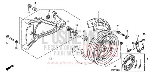 ROUE ARRIERE/BRAS OSCILLANT PES1258 de 2008